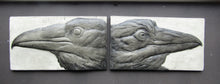 Load image into Gallery viewer, Raven Pair Concrete 3d Relief Art Tiles