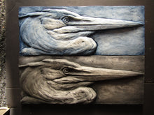 Load image into Gallery viewer, Great Blue Heron Pair Concrete Sculpture Tiles