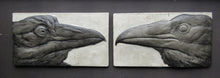 Load image into Gallery viewer, Raven Pair Concrete 3d Relief Art Tiles