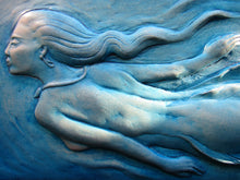 Load image into Gallery viewer, Swimming Mermaid Concrete Relief Sculpture Art Tile