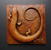 Load image into Gallery viewer, Skink Bas Relief Sculpture Wall Hanging Reptile Art

