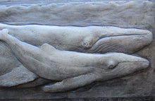 Load image into Gallery viewer, Mother and Calf Humpback Whale  Concrete 12 x 6 Inch Sculpture Tile
