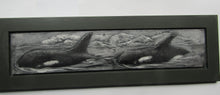Load image into Gallery viewer, Orca Whales Framed Limited Edition Bas Relief Tile
