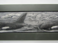 Load image into Gallery viewer, Orca Whales Framed Limited Edition Bas Relief Tile
