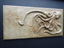Load image into Gallery viewer, Octopus with Oyster  Concrete Hand Made Art Tile
