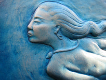 Load image into Gallery viewer, Mermaid Large Two Piece Concrete Art Tile Wall Sculpture
