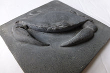 Load image into Gallery viewer, Blue Crab Cement Waterproof 4 x 4 Inch Artisan Tile
