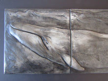 Load image into Gallery viewer, Blue Whale Concrete Sculpture Handmade Art Tile Limited Edition

