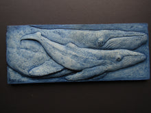 Load image into Gallery viewer, Humpback Whale Pair Bas Relief Wall Sculpture
